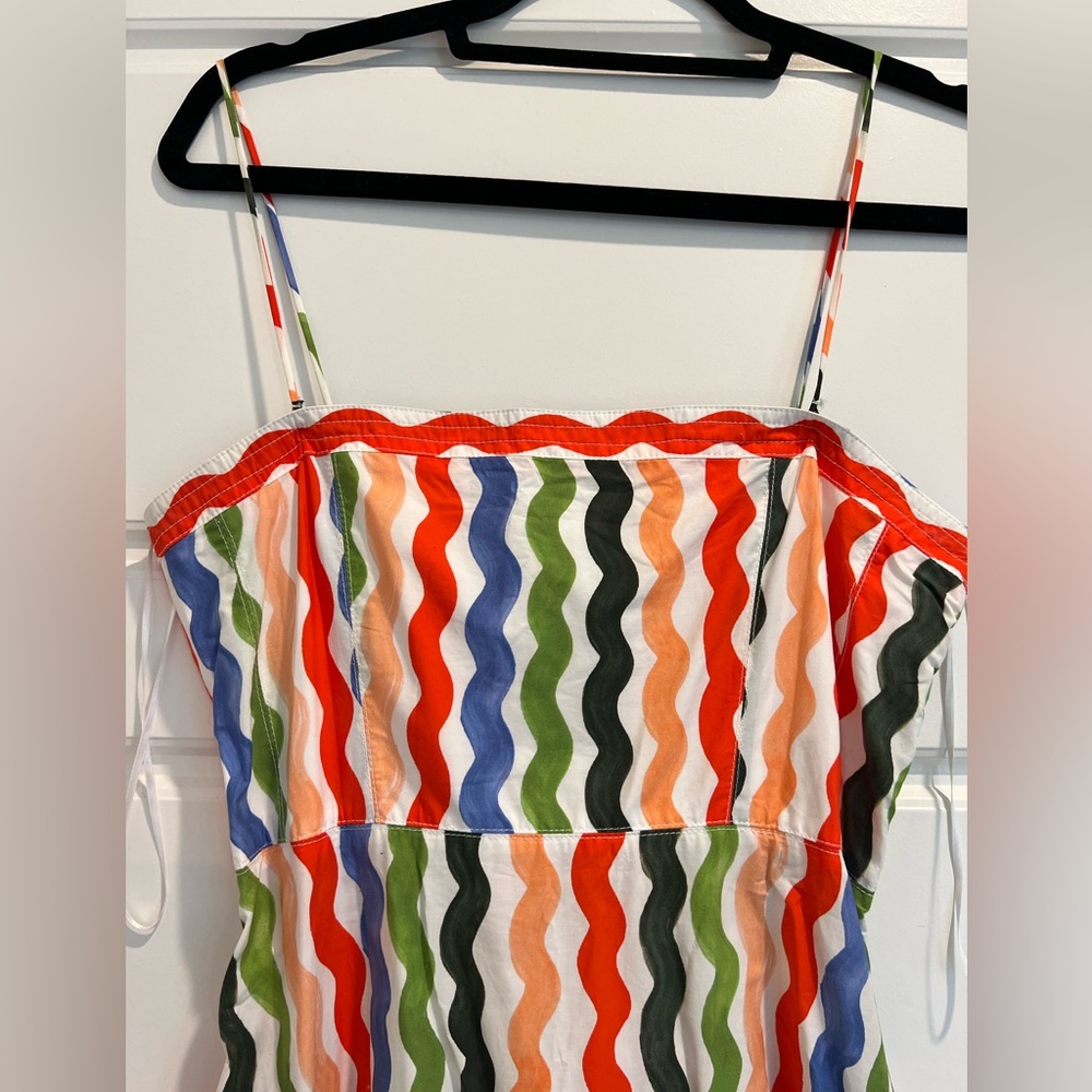 La Ligne | Fran Squiggle-print Cotton Midi-dress - Picture 3 of 5